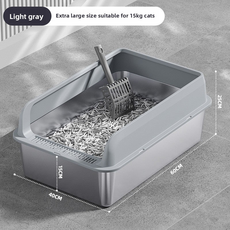 Stainless Steel Top-Entry Cat Litter Box