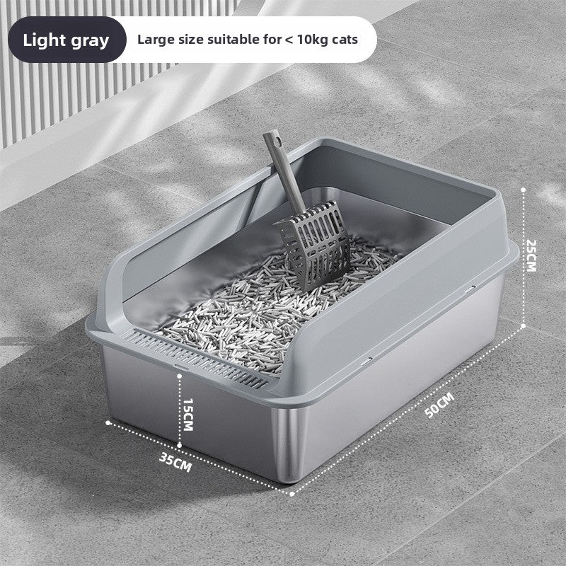 Stainless Steel Top-Entry Cat Litter Box