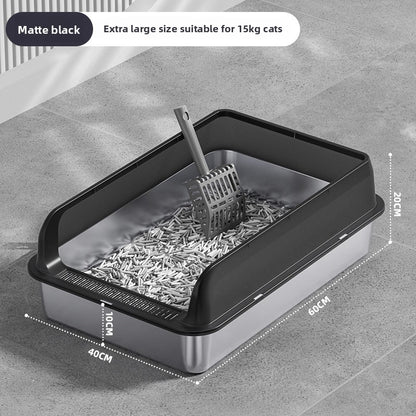 Stainless Steel Top-Entry Cat Litter Box