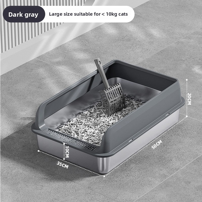 Stainless Steel Top-Entry Cat Litter Box