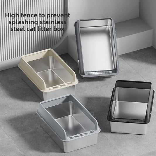 Stainless Steel Top-Entry Cat Litter Box