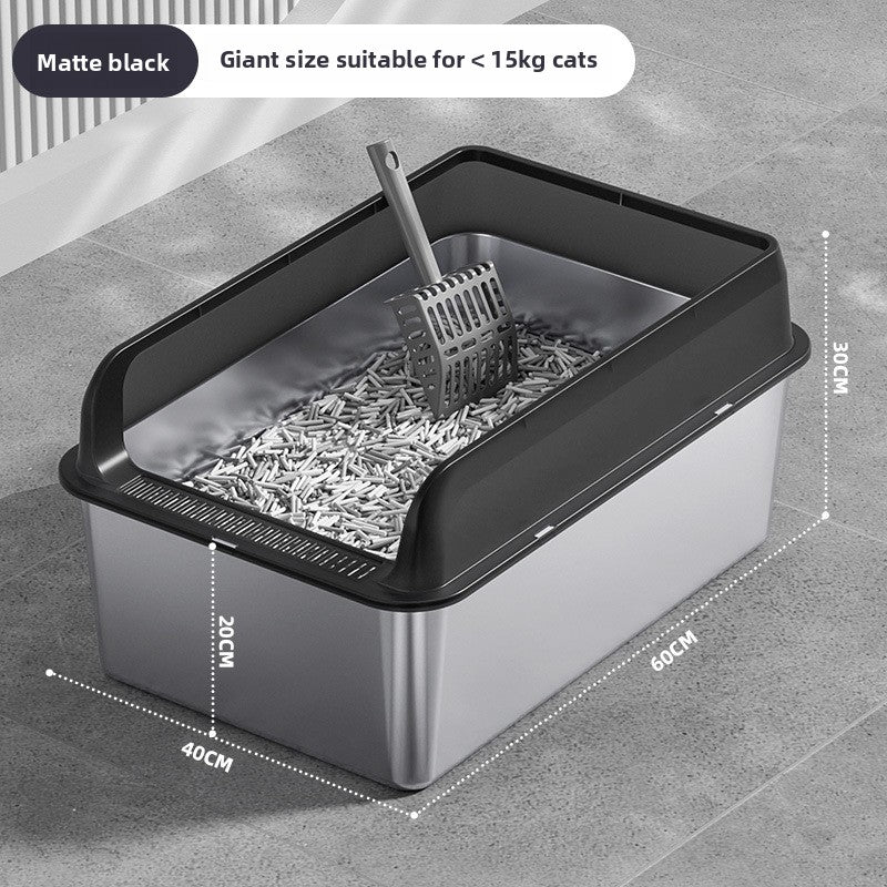 Stainless Steel Top-Entry Cat Litter Box