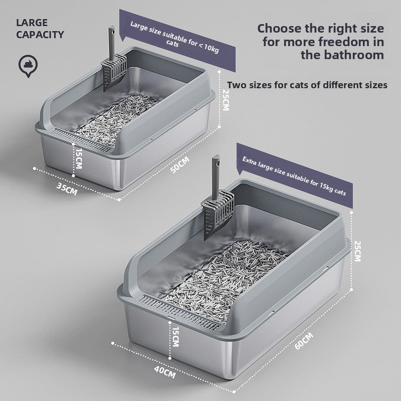 Stainless Steel Top-Entry Cat Litter Box