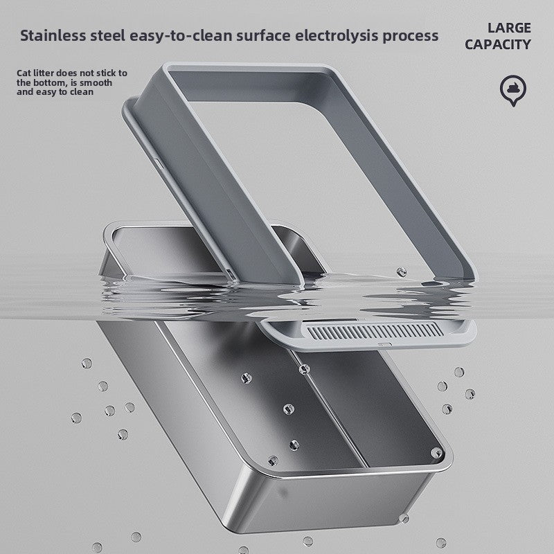 Stainless Steel Top-Entry Cat Litter Box