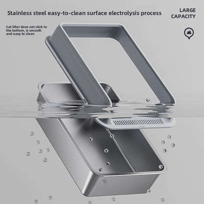 Stainless Steel Top-Entry Cat Litter Box