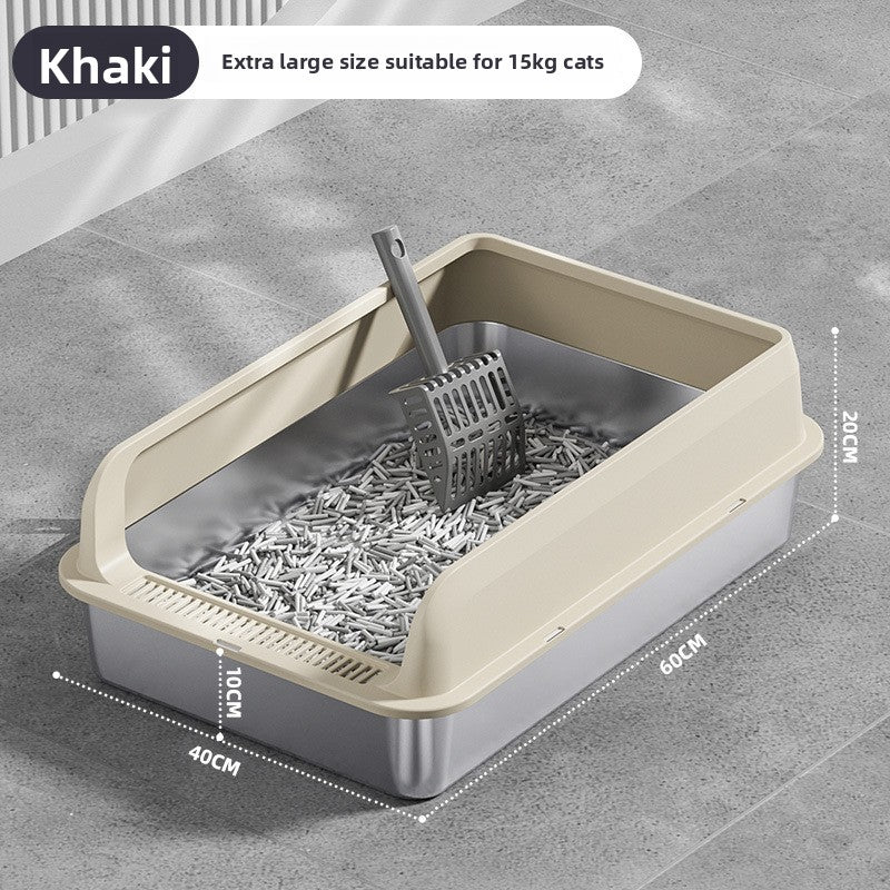 Stainless Steel Top-Entry Cat Litter Box
