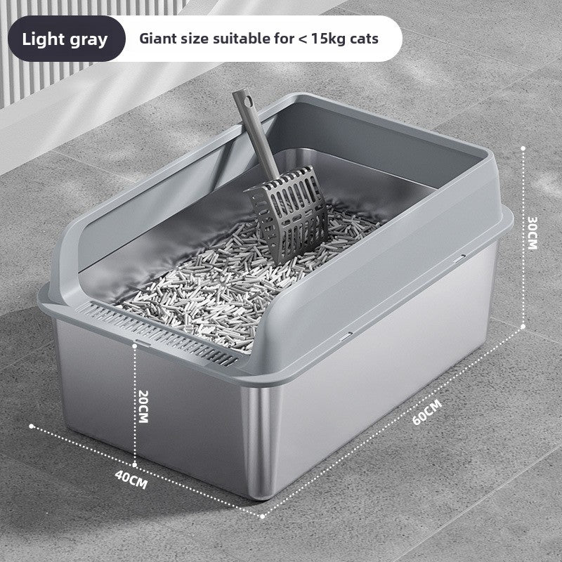 Stainless Steel Top-Entry Cat Litter Box