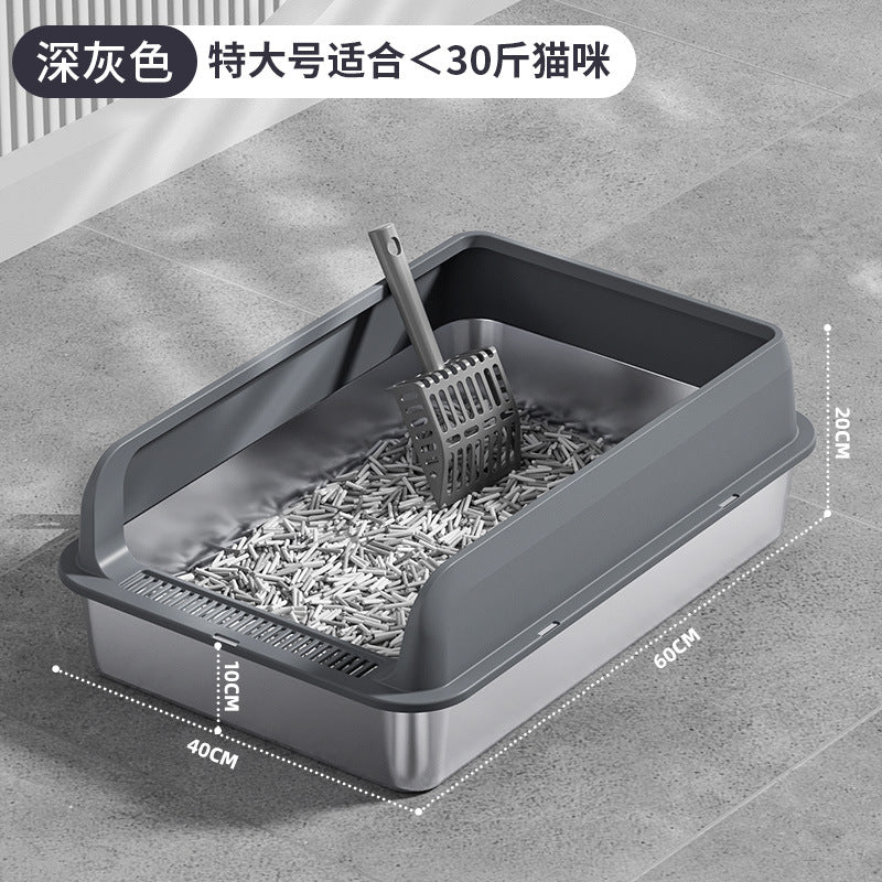 Stainless Steel Top-Entry Cat Litter Box