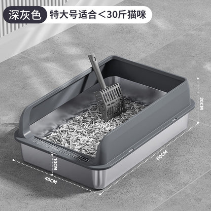 Stainless Steel Top-Entry Cat Litter Box
