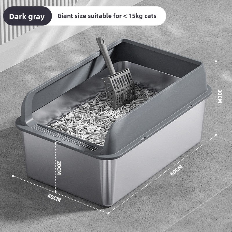 Stainless Steel Top-Entry Cat Litter Box