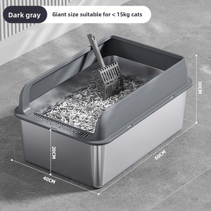 Stainless Steel Top-Entry Cat Litter Box