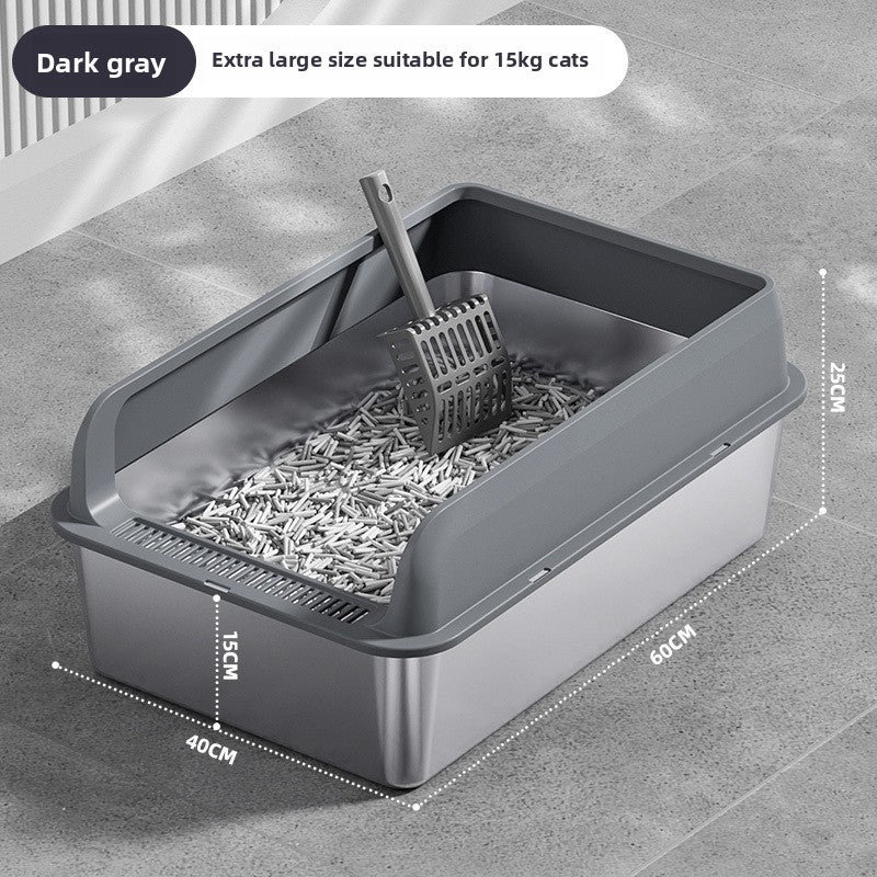 Stainless Steel Top-Entry Cat Litter Box
