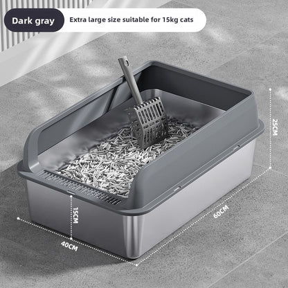 Stainless Steel Top-Entry Cat Litter Box