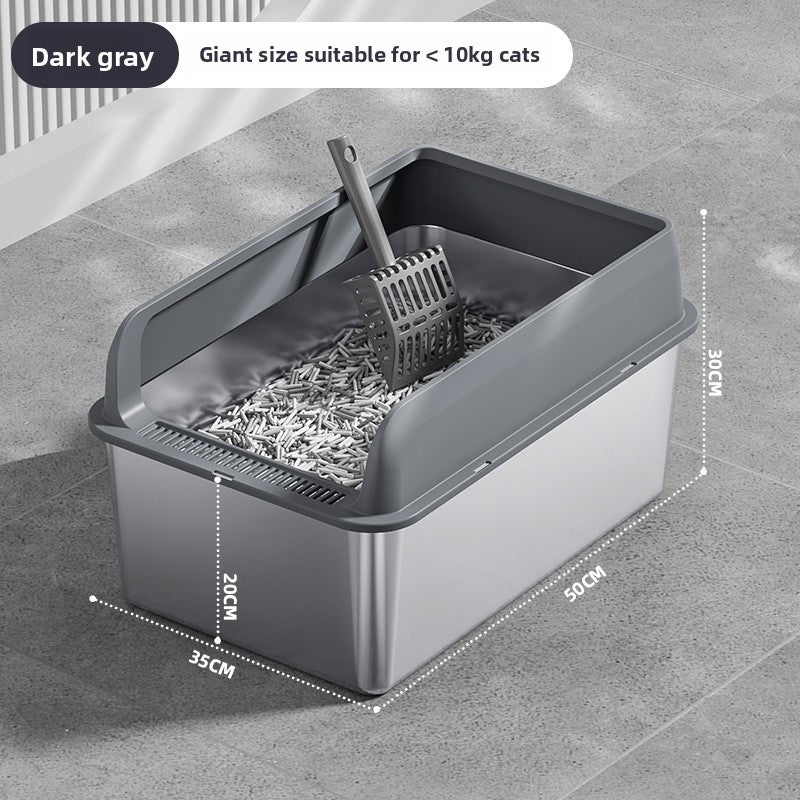 Stainless Steel Top-Entry Cat Litter Box