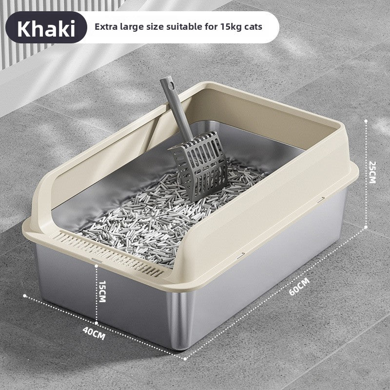 Stainless Steel Top-Entry Cat Litter Box