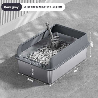 Stainless Steel Top-Entry Cat Litter Box