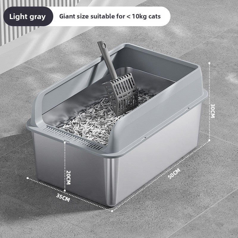 Stainless Steel Top-Entry Cat Litter Box