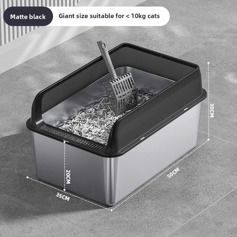 Stainless Steel Top-Entry Cat Litter Box